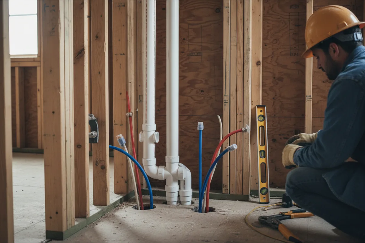 Drain and supply rough-in during Garbage Disposal Repair in Tate